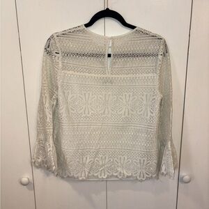 Whistles White Lace Bell Sleeve Blouse